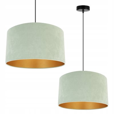 Light-Home Mediolan – Hanglamp – Pistachegroene Velours Kap – Goudkleurige Binnenzijde – In Hoogte Verstelbaar