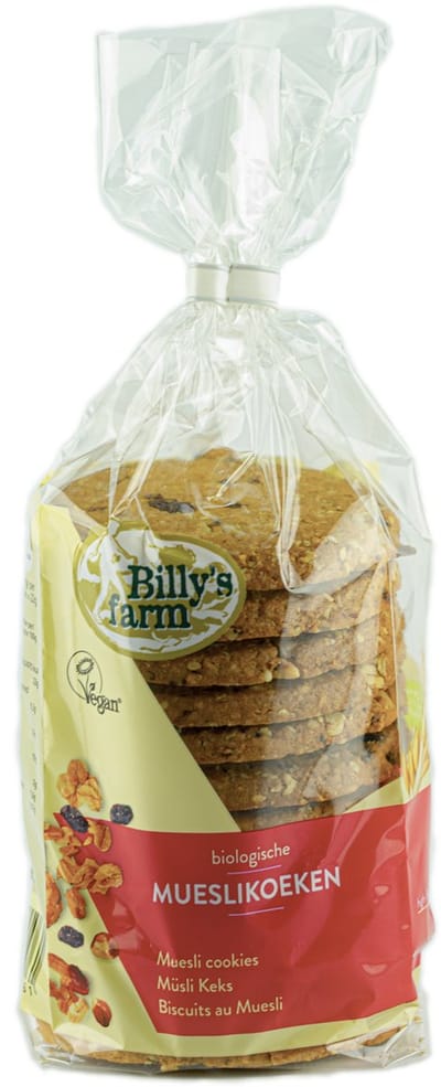 Billy's Farm Biologische Mueslikoeken (DOOS 8x250 gram grootverpakking) NL-BIO-01