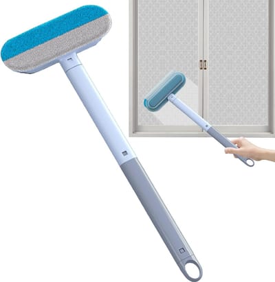 Raamwisser Schoonmaker - Vensterborstel Glasreiniger - Huis Schoonmaken - Verstelbare Handgreep - 61x18 cm - Wit