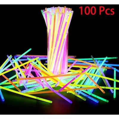 Lot de 100 bâtons lumineux fluorescents pour fête et mariage avec connecteurs - YWEI - Multicolore pur