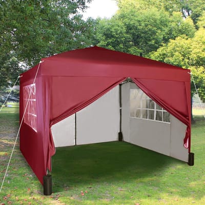 Pop-up Partytent 3x3m Waterdicht met Zijwanden en Zwarte Hoes