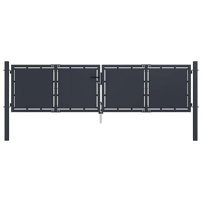 vidaXL Tuinpoort staal 300x75 cm antraciet