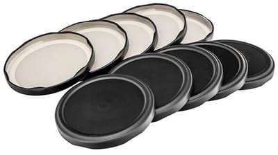 Altom Serie - Zwarte Mat Glazen Deksel Set - 82mm - 6 Haken - Roestvrij