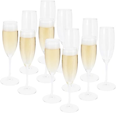 Excellent Houseware Champagne flute glas - 24x stuks - 190 ml - prosecco glas / flute