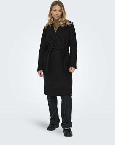 Only ONLALVILDA LIFE WRAP COAT OTW NOOS Dames Lange jassen - zwart - XS