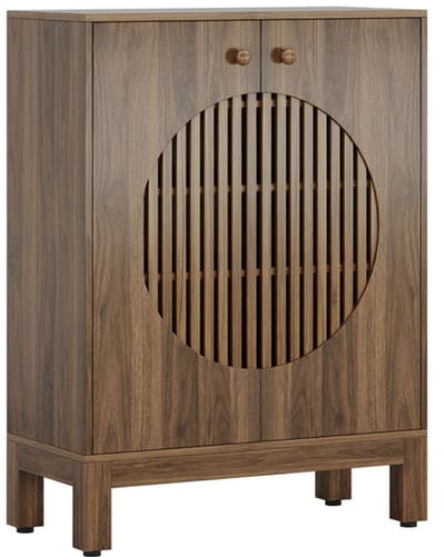 MAZAZU Schoenenkast – Industrieel Design – Met Opbergvakken – Bruin – 73x35x101 cm