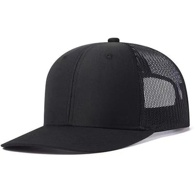 Casquette en mesh bicolore, casquette de baseball légèrement courbée, casquette de camionneur, casquette dad respirante Adjustable black
