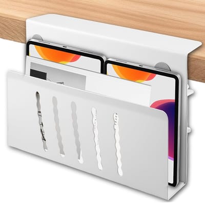 Bureau zijopslag, laptop wandhouder laden organizer zijstandaard bureau zijopslag laptop stand pc houder zijkant bureau organizer zonder boor voor kantoor thuis