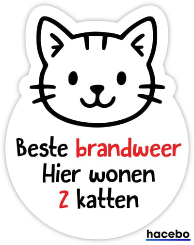 2 katten in huis - red mijn huisdier - Brandweer & Hulpdiensten - sticker