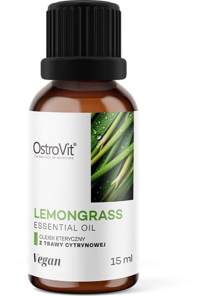 OstroVit Lemongrass Essential Oil 15 ml - Citroengras Essentiële Olie - 15 ml - VEGAN - Geschikt voor Consumeren, baden, massage, sauna, aromatisatie en Aromatherapie!