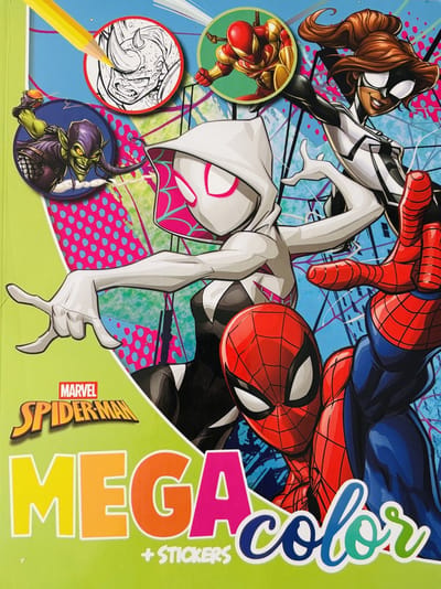 Marvel Spiderman - Kleurboek - Megacolor kleurboek met stickers - Extra dik! - superhelden - Knutselen - kleuren - kado - cadeau