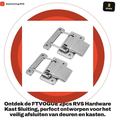 Dailygoods- Vergrendeling - 2 Stuks - Roestvrij Staal - Veermechanisme - Anticorrosie - Veiligheid - Eenvoudig te installeren - Kastvergrendeling