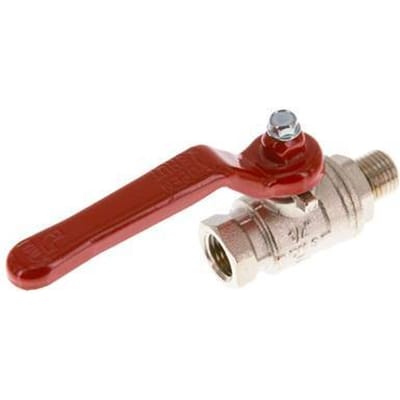 Buiten x Binnendraad G/G 1/4 inch Kort design 2-Weg Messing Kogelkraan