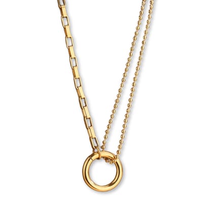 Marama - Combi Ketting Goud Cirkel - Hoogwaardig Stainless Steel - met Extender