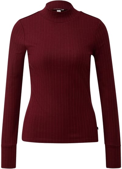 Q/S designed by - Dames t-shirt - Maat XS - Vrouwen - Bruin - polyester