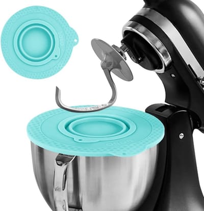Siliconen Deksel voor Mengkom Geschikt voor 4.5-5 Quart Standmixer, Luchtdicht en Voedselveilig, Inclusief Inklapbare Kom (Groen)