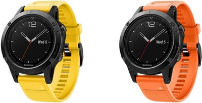 Strap-it Bundel van 2 Siliconen Bandjes - Geschikt voor Garmin Fenix 5/6 - Oranje & Geel - Sportbandje - Sportarmband - Siliconen Band - Waterbestendig & zweetbestendig