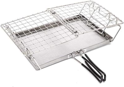 Camping Broodrooster - Opvouwbare Broodverwarmer - Buiten Koken - Snelle Verwarmingstechnologie - 25.5*13*2.5cm - Zilver