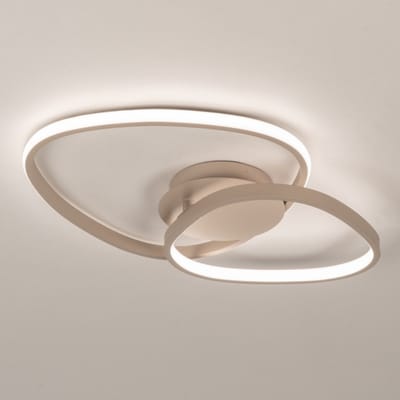 Lumidora Plafondlamp 75625 - Plafonniere - STELLA - 2 Lichts - Ingebouwd LED - 30.0 Watt - 3000 Lumen - 2700 Kelvin - Taupe - Metaal - Met dimmer
