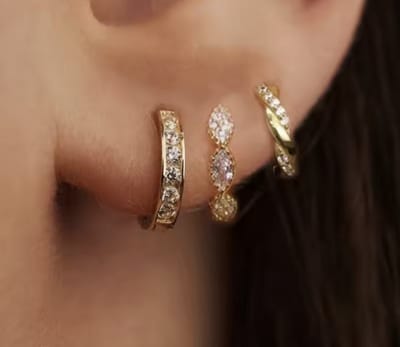 Oorbellen Set - 3 stuks - Kleur: Goud - Luxe Oorbellen - Incl. Cadeauverpakking - Oorhangers / Oorring / Oorknopjes - Hoge Kwaliteit RVS - Stainless Steel / Roestvrijstaal - Verkleurt Niet - Oorbellen Set - Oorbellen Vrouwen / Dames
