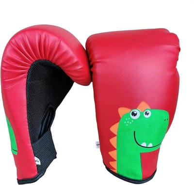 Bokshandschoenen Kinderen - Trainingshandschoenen Vechtsport - Sporten en Trainen - Cartoon Patroon - 3-8 Jaar - Rood