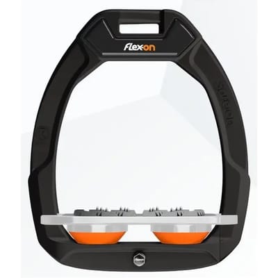 Veiligheidseinden voor paardrijden Plat Ultra Grip Zwart/Grijs/Oranje Flex-On Safe-On