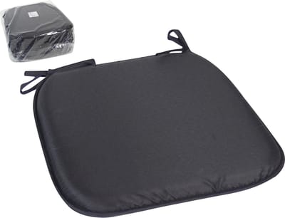 Gerimport Stoelkussen Anna - binnen/buiten - zwart - 39 x 39 x 3 cm - polyester