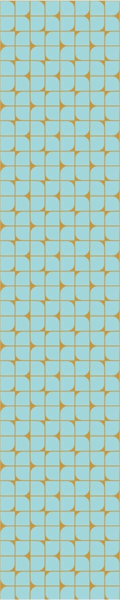 Voorgelijmd vliesbehang - RETRO AQUAMARIJN EN GEEL - 1 rol van 300x60 cm