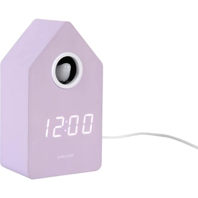 Karlsson Wekker Cuckoo Led - Paars - 9x9x15.8cm - Modern - Wekker voor slaapkamer - Wekkers