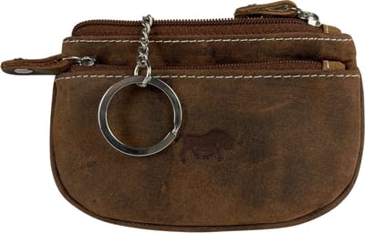 Sleuteletui met rits – Cognac – Buffelleer - Kleine Portemonnee- Sleuteltasje - Arrigo