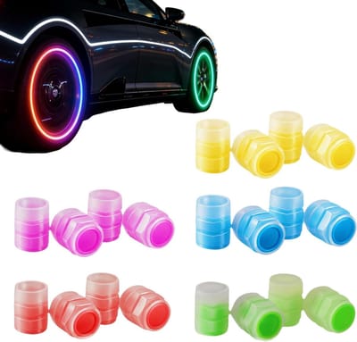 Ventieldoppen voor banden - Lichtgevende doppen - Autosier - Absorbeert licht - 20 stuks - 5-kleurig