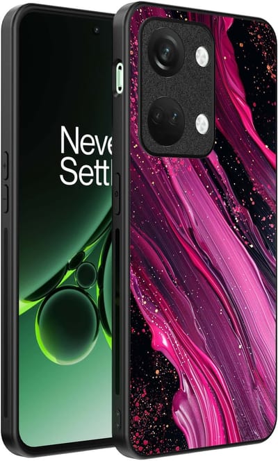 Smartphonica Telefoonhoesje Geschikt voor OnePlus Nord 3 met marmer opdruk - TPU backcover case marble design - Paars Roze geschikt voor OnePlus Nord 3