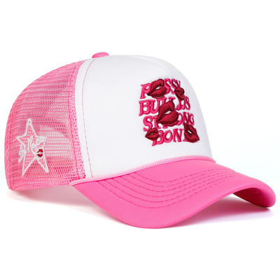 Unisex Brief Lippen Borduurwerk Zijde Vijfpuntige Ster Baseball Net Petten Lente en Zomer Buiten Verstelbaar Casual Hoeden Zonbescherming Hoed pink