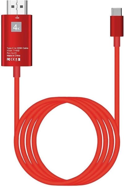 DrPhone USB-C naar HDMI Adapterkabel - 4K 60Hz -1080P HD HDTV Adapter - USB3.1 HDMI-kabel - Rood