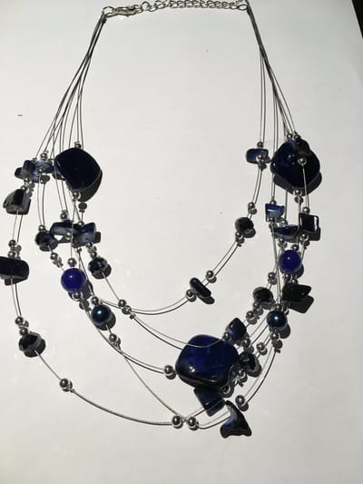 Petra's Sieradenwereld - Ketting blauw laagjes met schelpkralen (10455589)