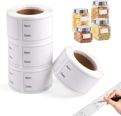 1000 stuks diepvriesetiketten om te beschrijven, 50 x 30 mm, zelfklevende etiketten, jampotten, diepvriesetiketten, gemakkelijk afneembare vriesetiketten, zelfklevend, verwijderbaar