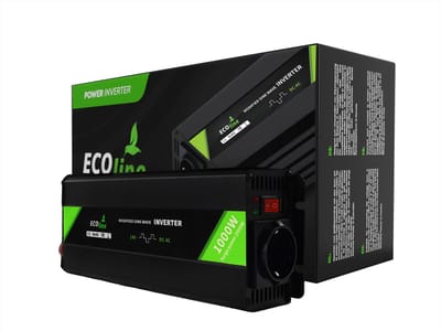 EcoLine - Omvormer 24V Naar 220V/230V - 1000w Vermogen - Gemodificeerde sinus - Auto omvormer.