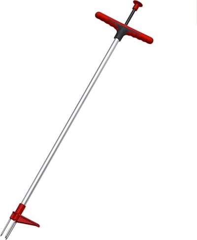 Onkruidsteker - Onkruidverwijderaar Tuin - Onkruid Wieden - Rugvriendelijk Werken - 97 cm - Rood/Zilver/Zwart