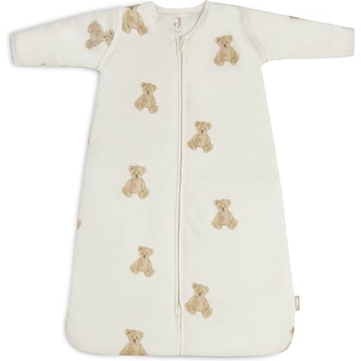 Jollein - Baby Winterslaapzak met Afritsbare Mouw (Teddy Bear) - Katoen - Winterslaapzakje Baby, Babyslaapzak - 110cm