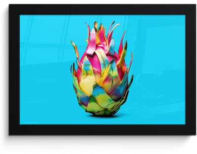 Poster in lijst - Fotolijst 30x20 cm - Posters - Drakenfruit - Blauw - Levendig - Posterlijst zwart - Decoratie - Wanddecoratie woonkamer - Muurdecoratie slaapkamer