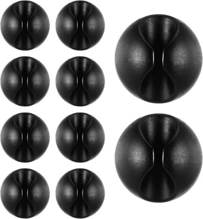 Dailygoods- Kabelhouder Zelfklevend - 10 Stuks - Stofdichte Kabelclips - Kabelbeheer - Organiser - Kunststof - 2 x 2 x 1,2 cm - Kabelclip