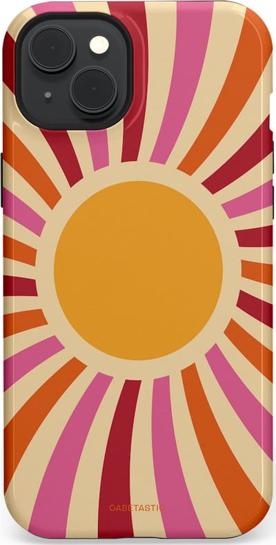 Casetastic Hoesje Geschikt voor Apple iPhone 15 Plus Magsafe - Stijlvolle Beschermende Duo-layer Case - Retro licht