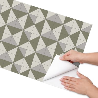 Coloray Meubel Wrap Folie - Groente Meubelfolie - 50x100 cm - Meubel Wrap Folie Driehoekig mozaïek - Plakfolie Meubels - Geometrische Meubelfolie - Decoratiefolie Zelfklevend - Slaapkamer decoratie - Geometrie