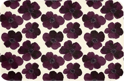 WC mat 60x40 cm - Antislip - Bloemen - Aquarel - Paars - Toiletmat - Vloermat - Douchemat - Toilet tapijt - Toiletmatten