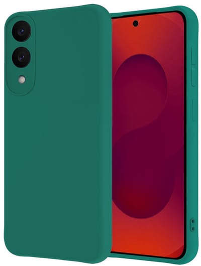 Hoesje - Geschikt voor Samsung Galaxy S25 Edge - Sterk & Shockproof - Hoes Cover - Siliconen Case - Donkergroen