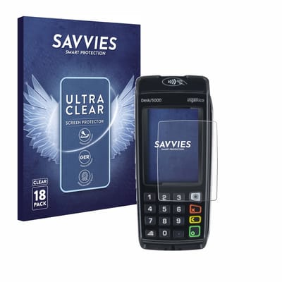 Savvies - Screenprotector voor ingenico Desk/5000 - Folie Beschermfolie transparant 18 Stuks