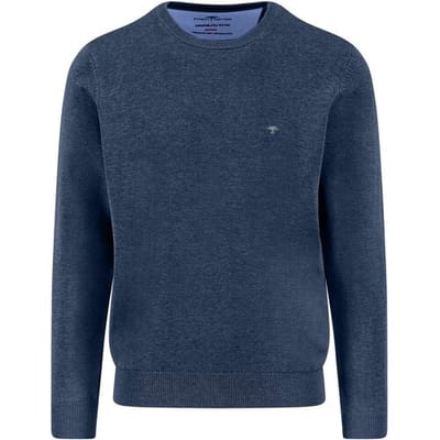 Fynch-Hatton Trui O-Neck Superfine Cotton Uni Color Night / male