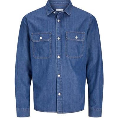 Overhemd Lange Mouw Jack &amp; Jones 12269262 TRAVIS-MEDIUM BLUE DENIM