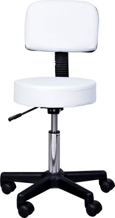 HOMCOM - Rolkruk - Hoogteverstelbaar - ergonomisch gestoffeerd - Wit