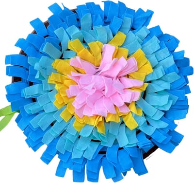Snuffelmat Hond - Voedselspel Tapijt - Mentale Stimulatie - Antislip Bodem - 45 cm Diameter - Meerkleurig